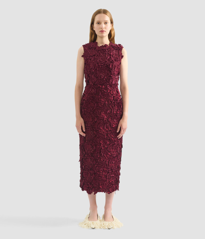 MULTI-DIMENSIONAL CRUSHED SATIN MIDI DRESS 4