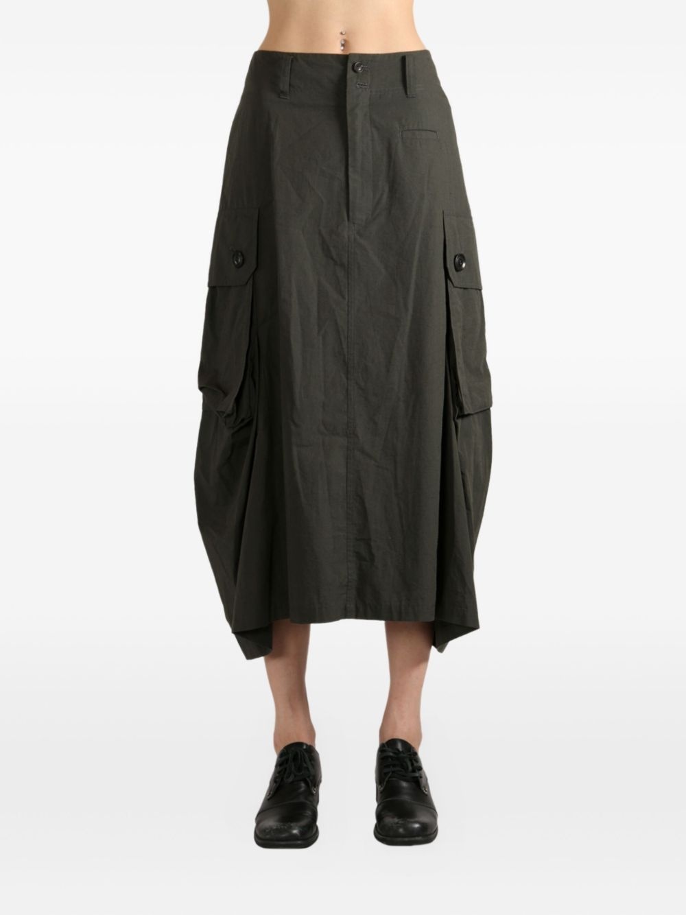 pocket-detailed midi skirt - 2