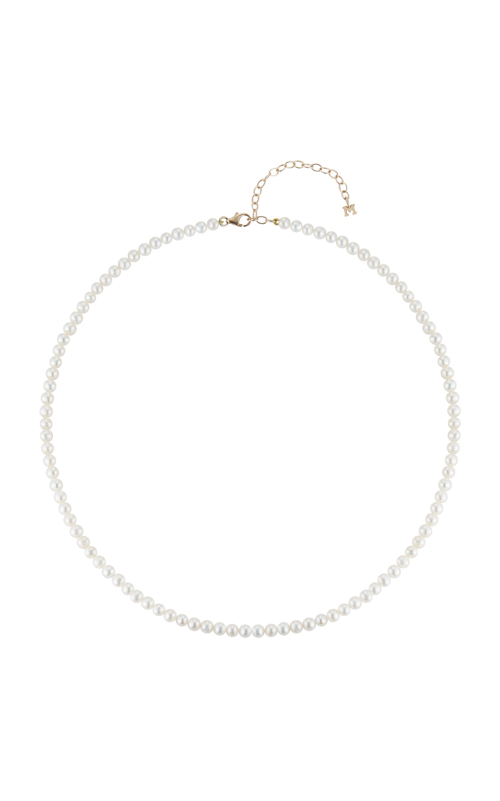 14K Yellow Gold Pearl Choker white - 1