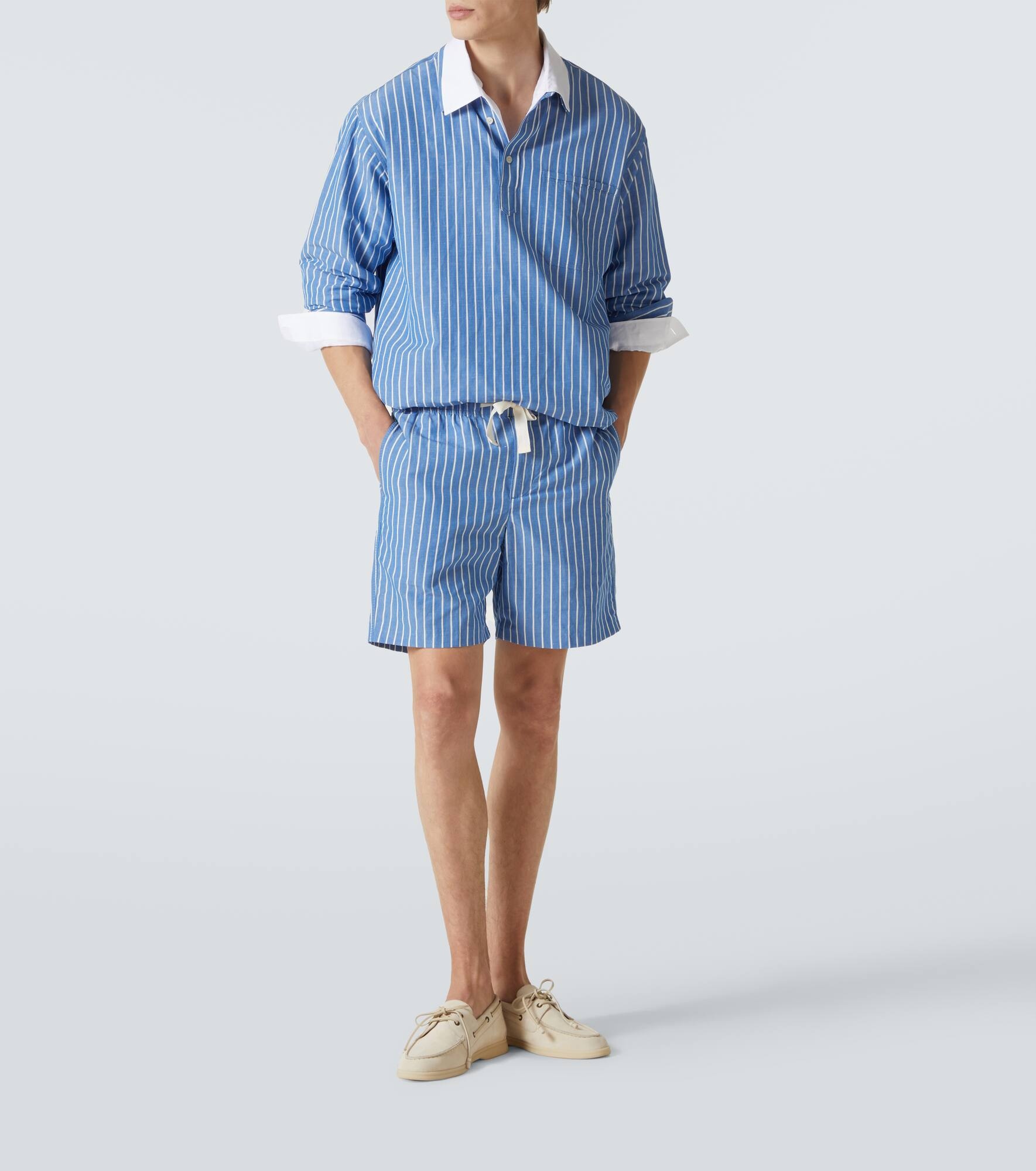 Alex striped linen and cotton shorts - 2