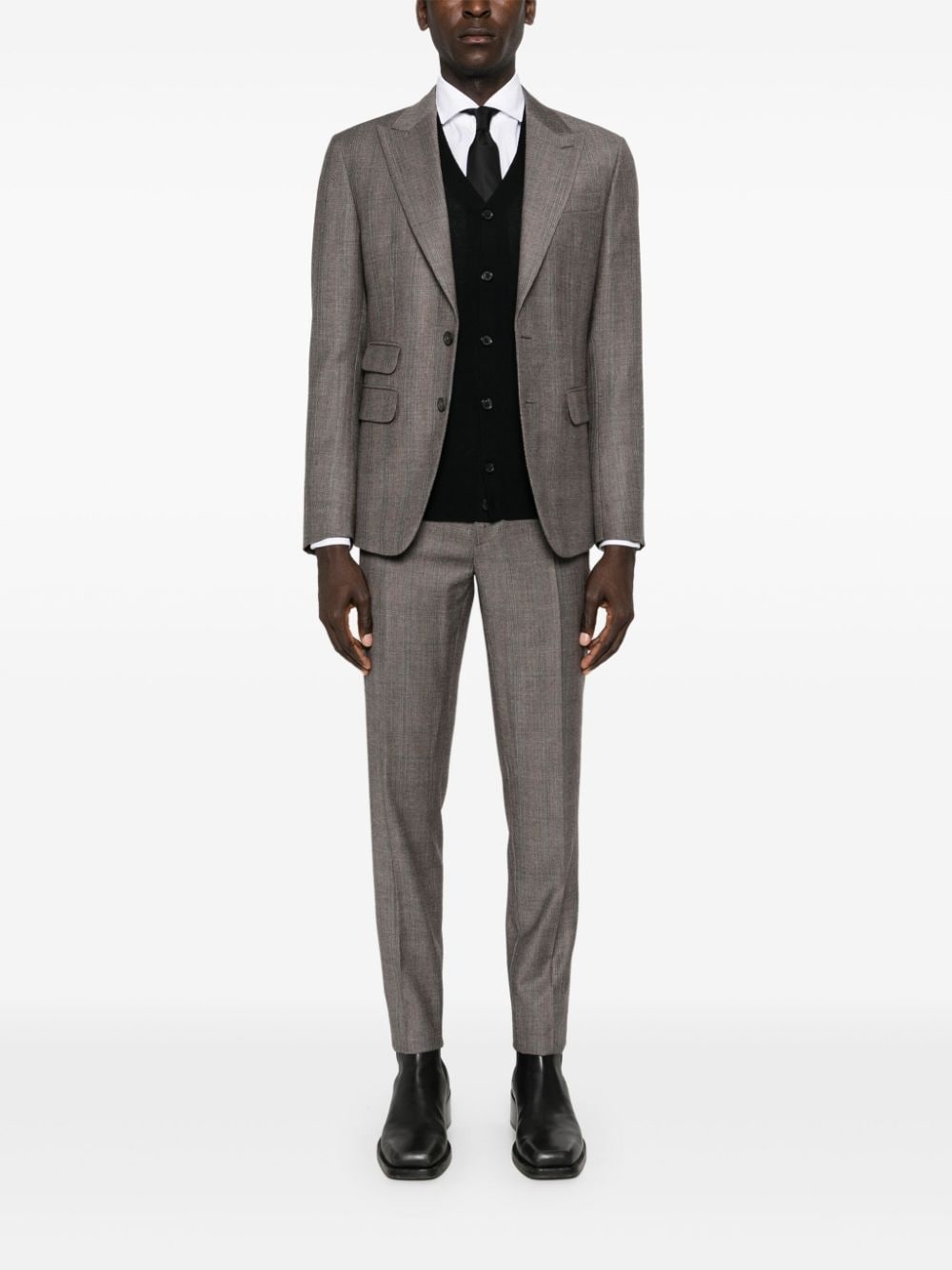 double-breasted virgin wool suit - 2