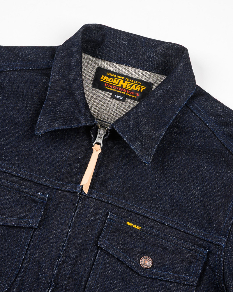 IHJ-122-IND 14OZ BROKEN TWILL SELVEDGE DENIM WORK JACKET - INDIGO 6