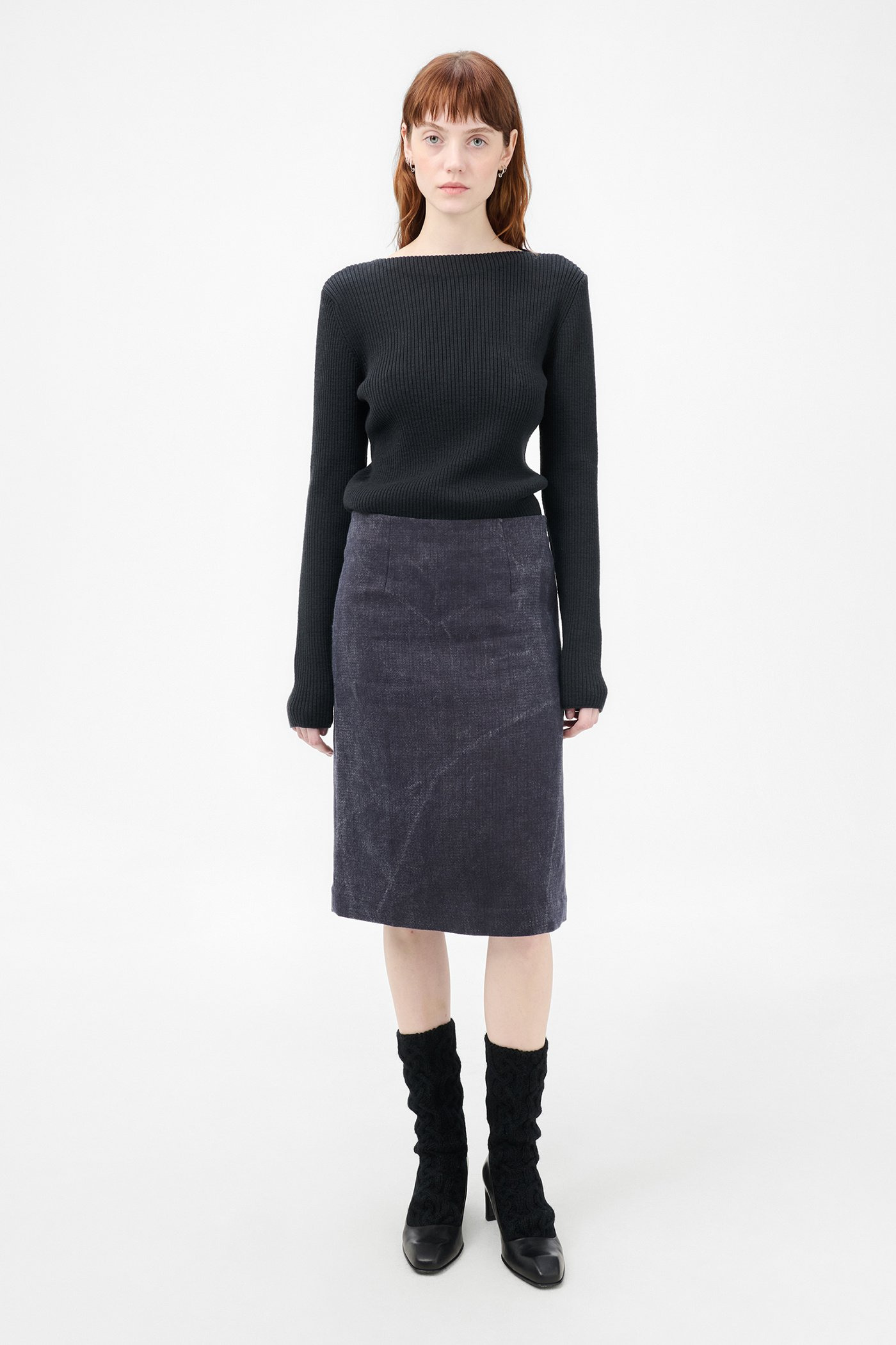 Sirocco Skirt Charcoal Bourdeaux Flow Weave - 2