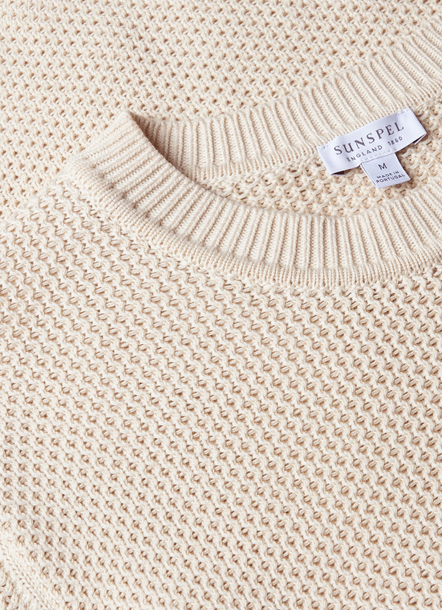 Honeycomb Cotton Crew Neck Jumper - 4