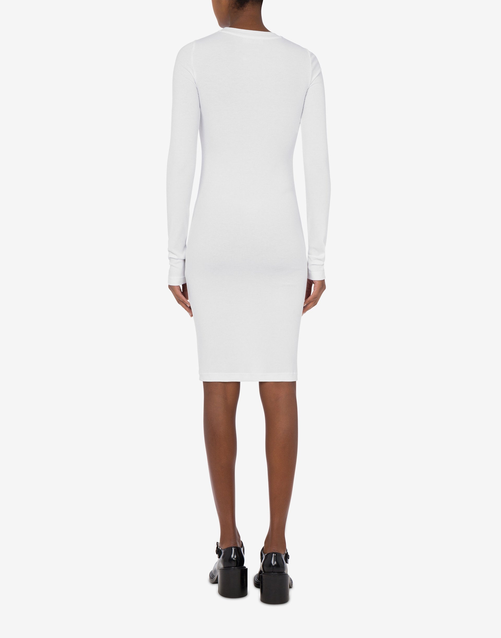 STRETCH COTTON DRESS LAUREL CROWN LOGO - 2