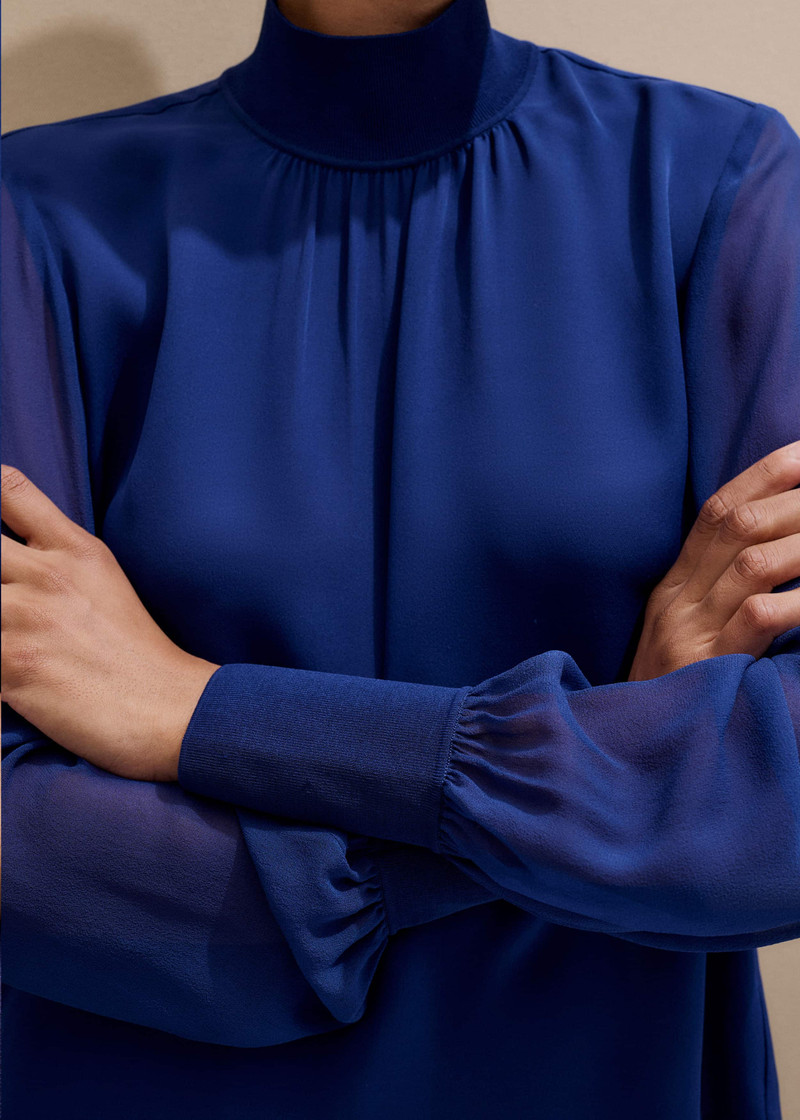 Sheer Sleeve Blouse 3