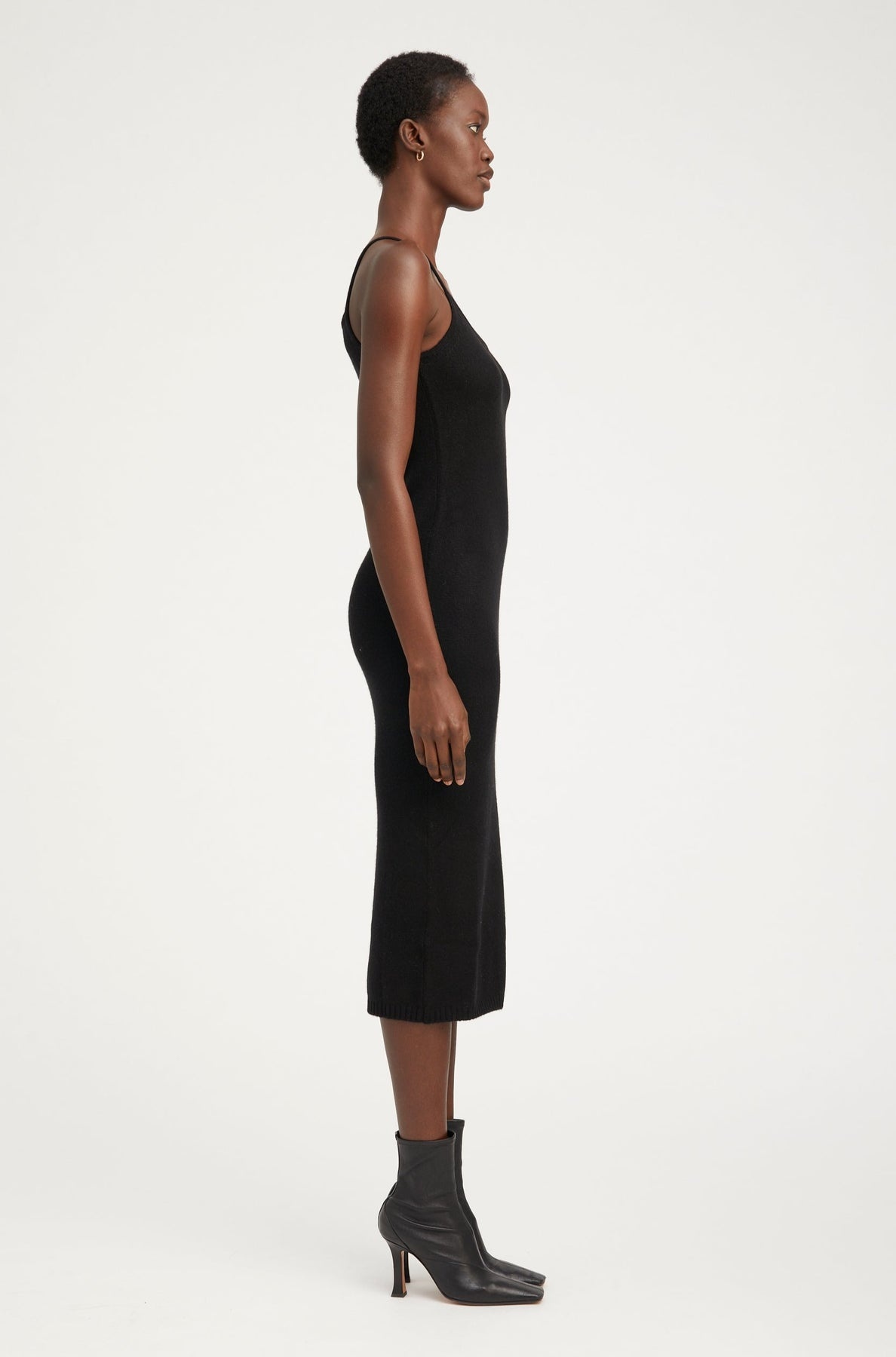 BLACK CASHMERE TANK DRESS - 2