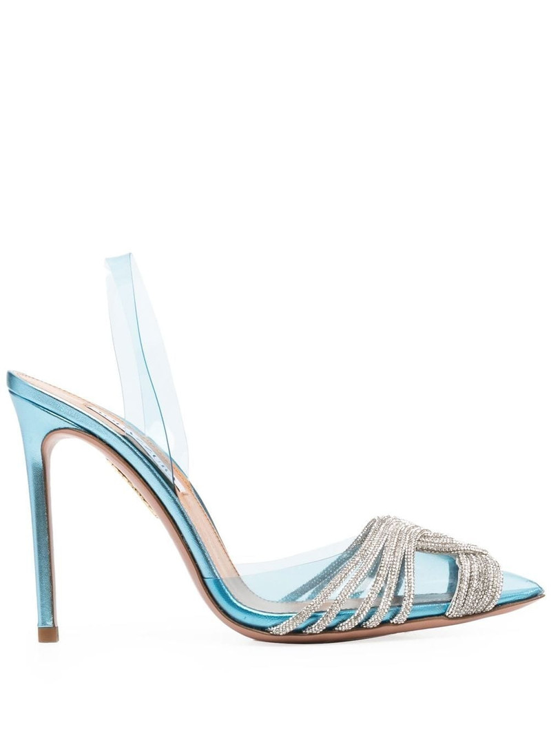 rhinestone-embellished sling-back stilettos 1