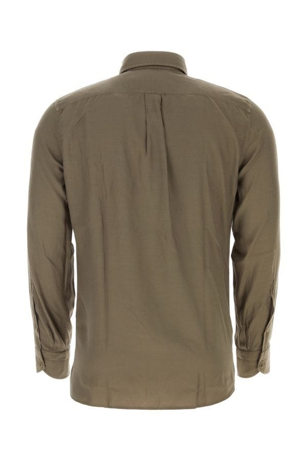 Army green cupro blend shirt - 2