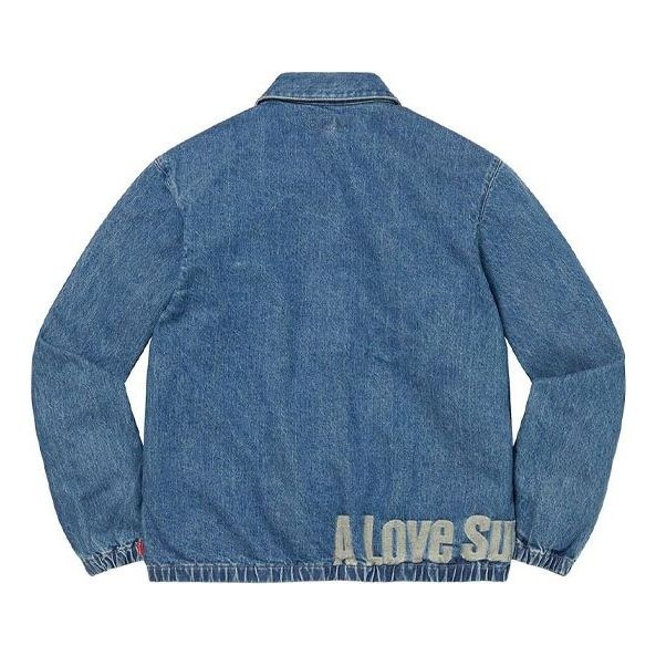 Supreme John Coltrane A Love Denim Harrington Jacket 'Teal White' SUP-FW21-217 - 2