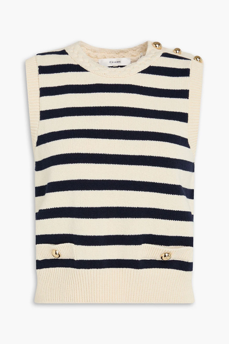 Striped cotton-blend top - 1