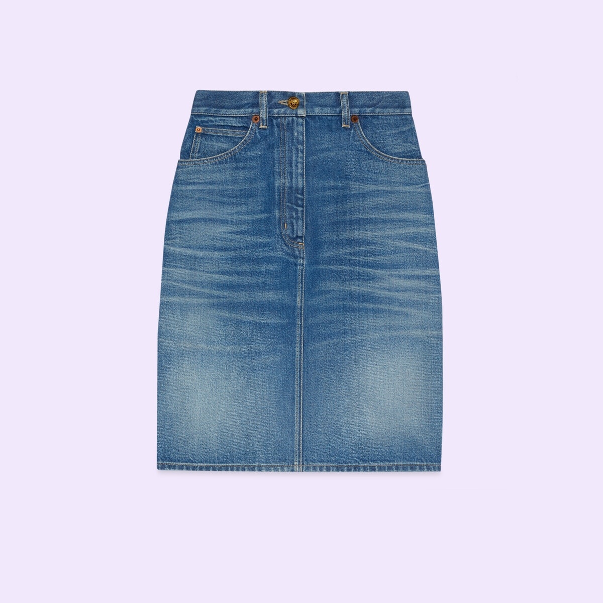 GUCCI Denim skirt with Gucci label | REVERSIBLE