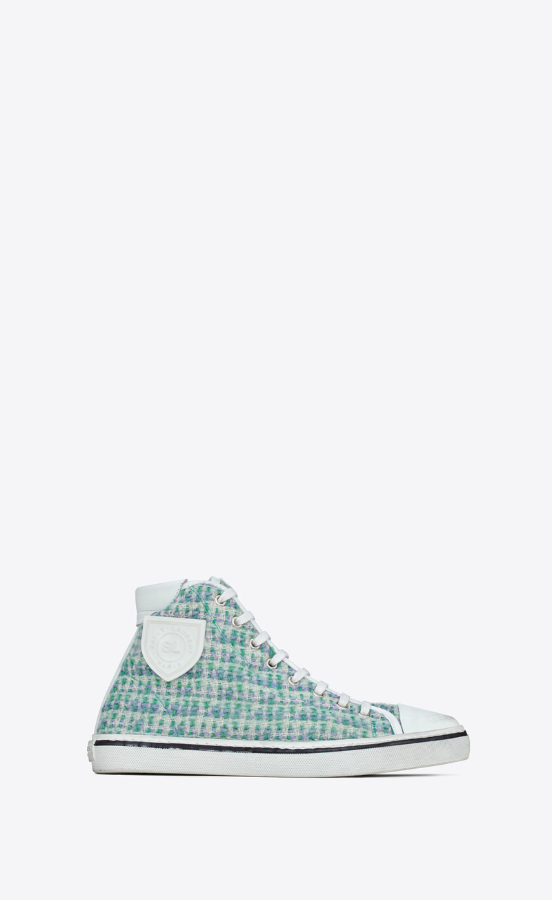 SAINT LAURENT bedford sneakers in tweed and leather outlook