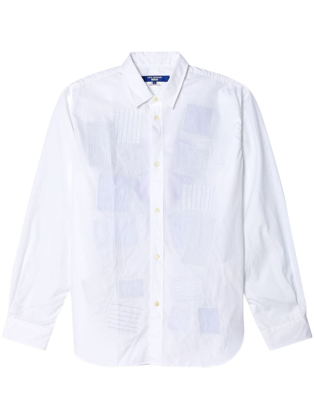 patchwork-detail cotton shirt - 1