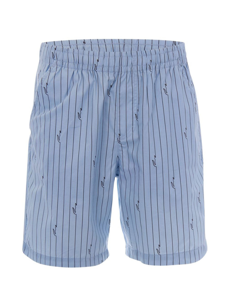 pinstripe-pattern logo-print shorts 1