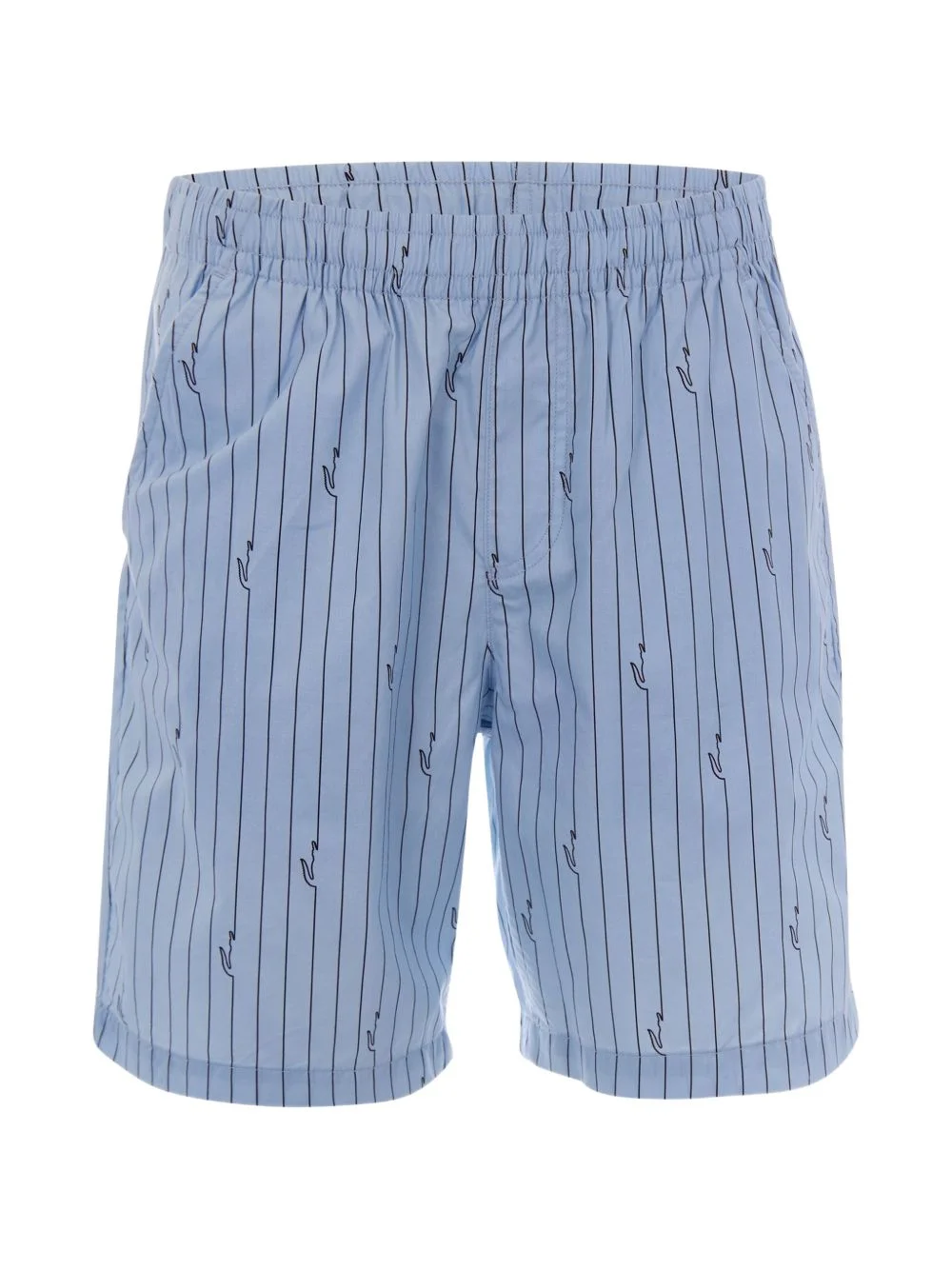 pinstripe-pattern logo-print shorts - 1