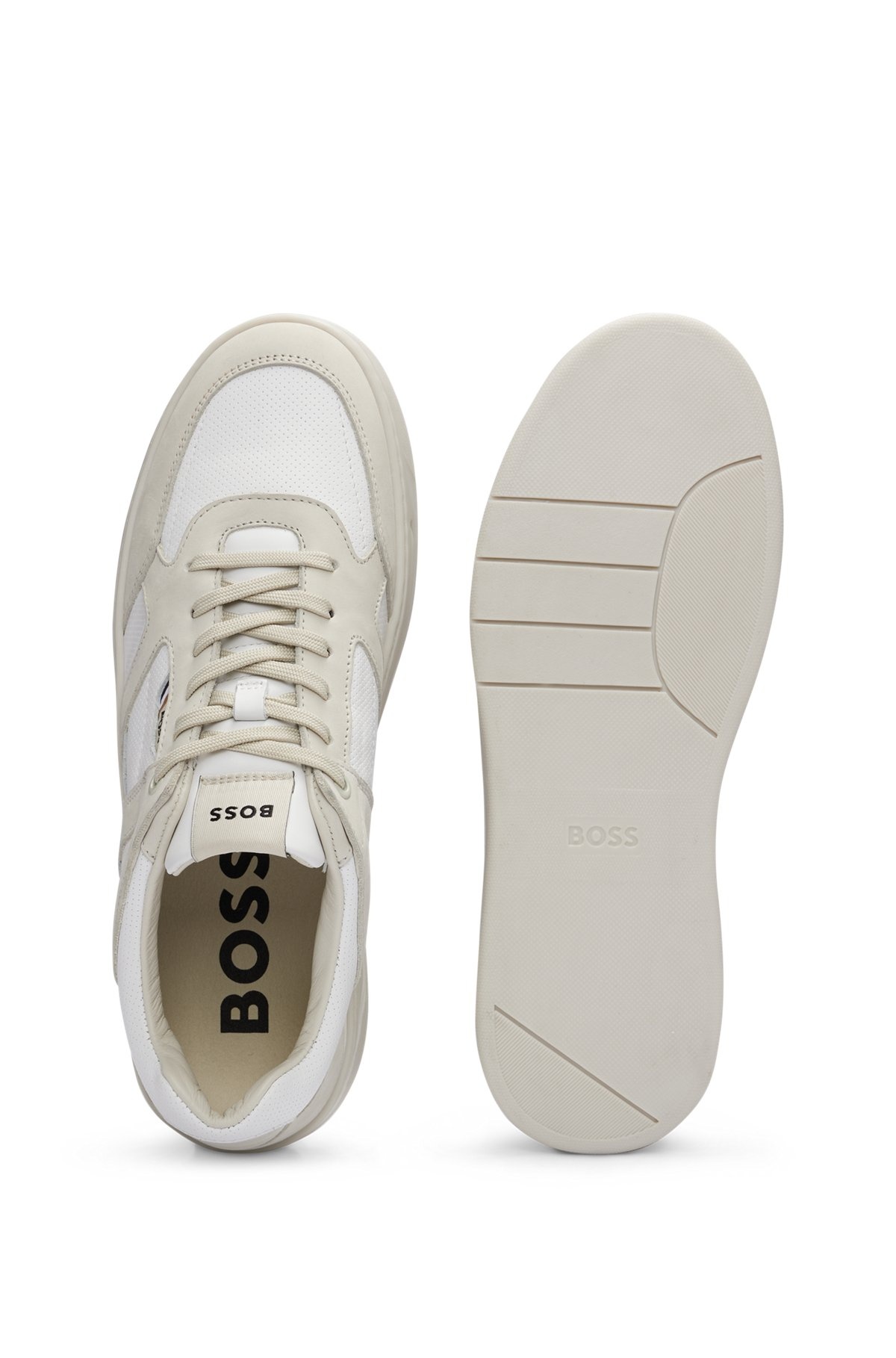 MIXED-MATERIAL TRAINERS WITH NUBUCK AND LEATHER - 4