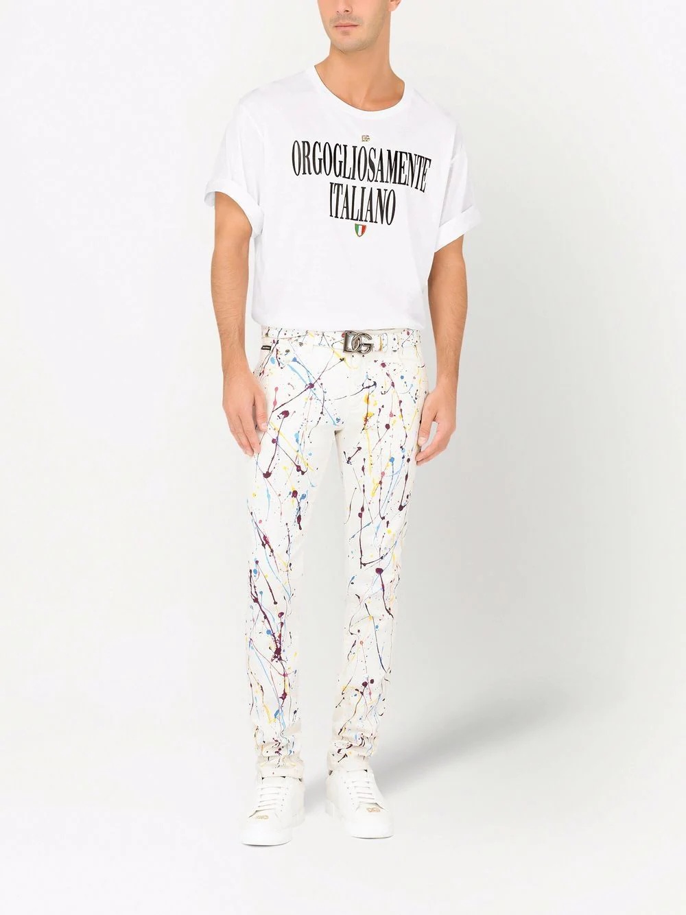 paint-splatter detail skinny jeans - 2