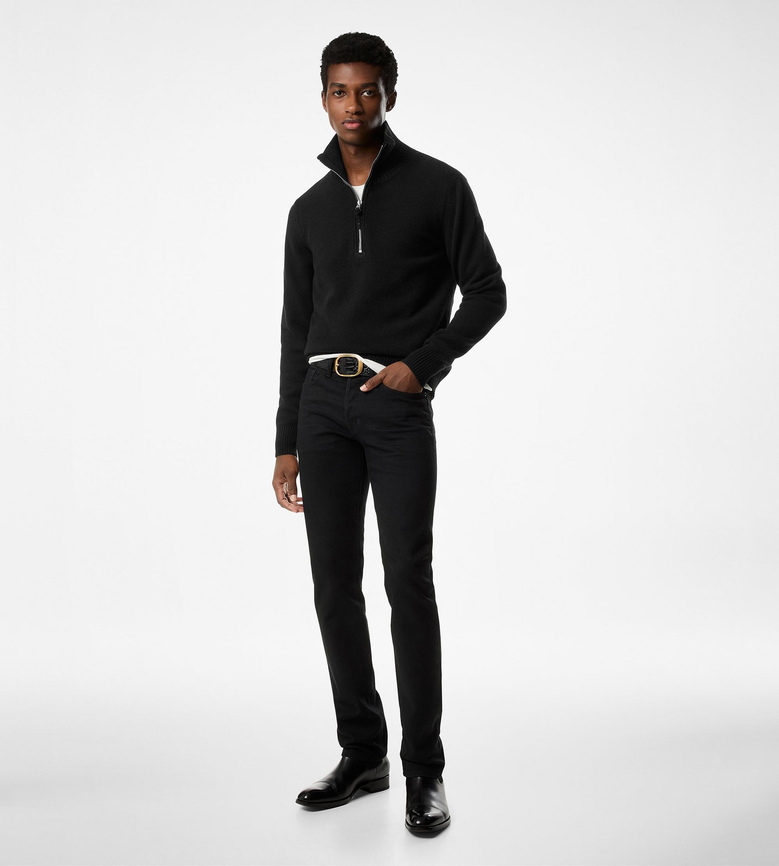 TOM FORD CASHMERE BLEND HALF ZIP | REVERSIBLE