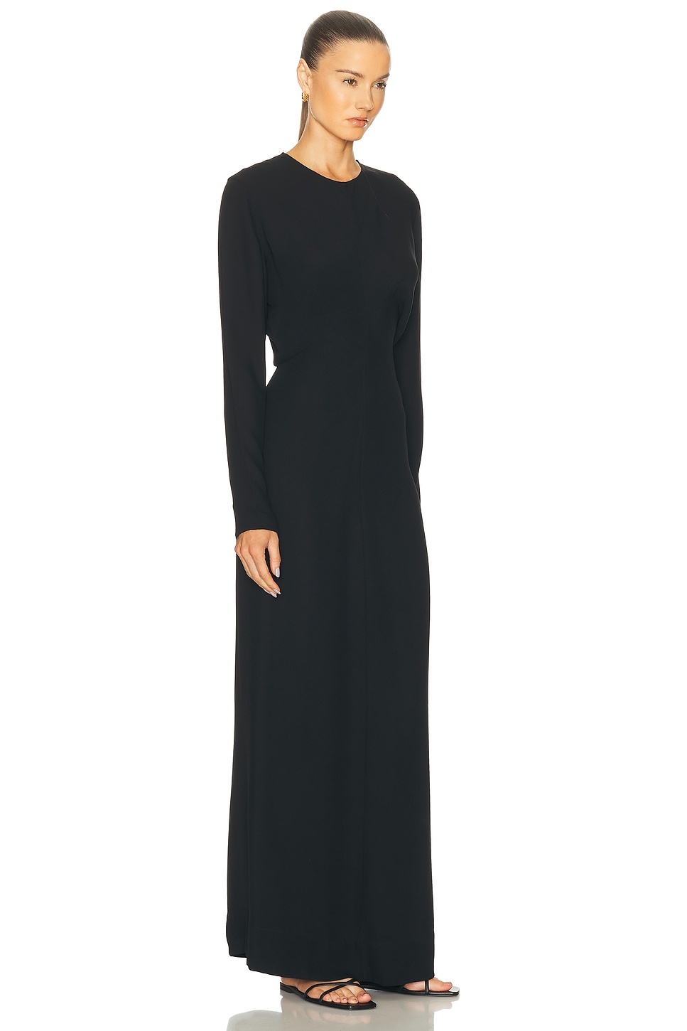 Long Sleeve Slouch Waist Dress - 2