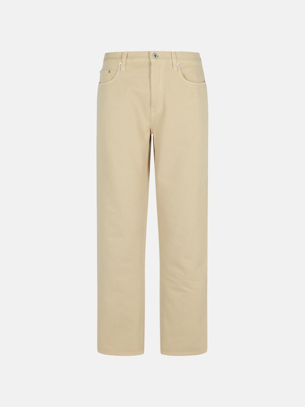 CREAM COTTON JEANS - 1