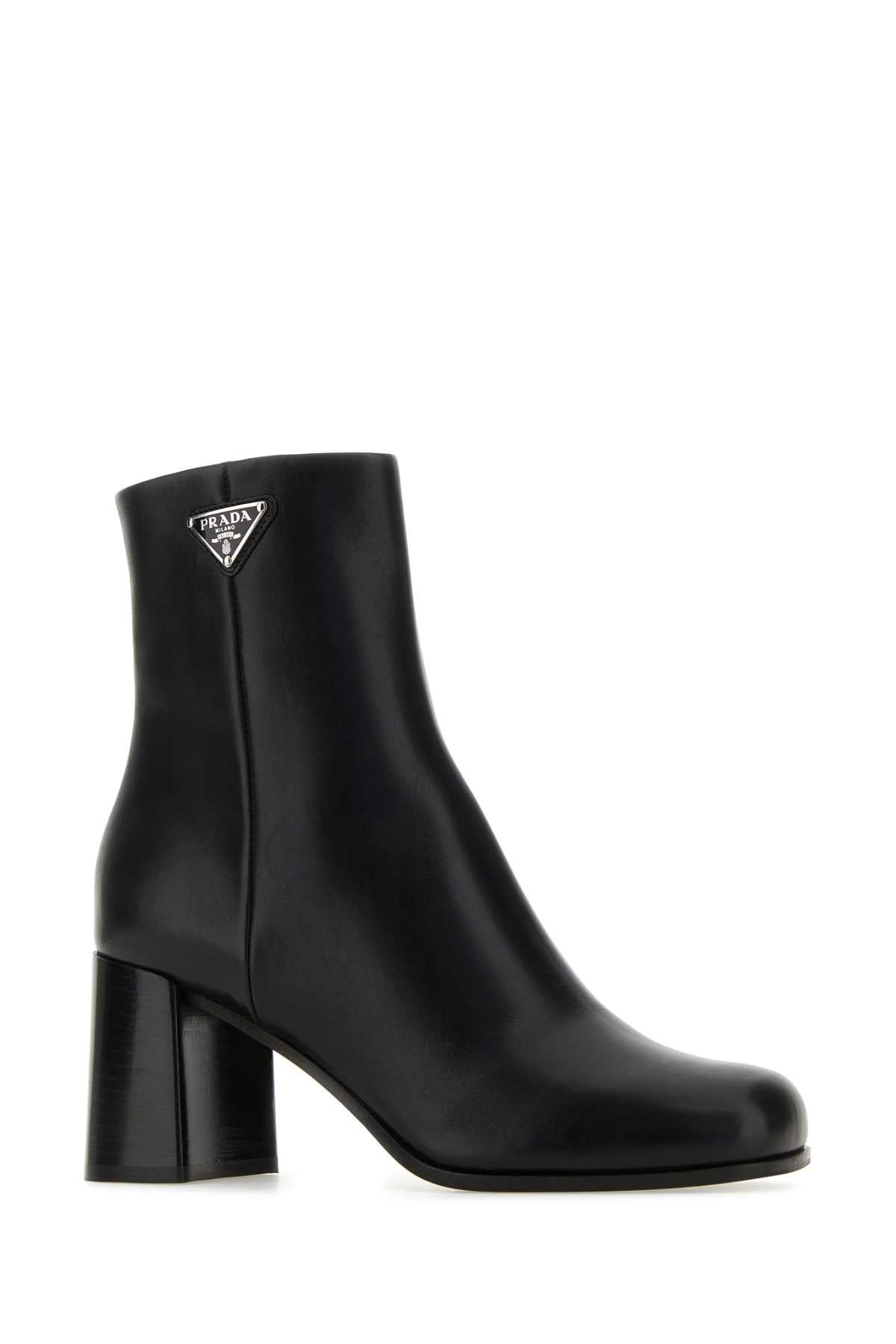 Prada Women Black Leather Ankle Boots - 2