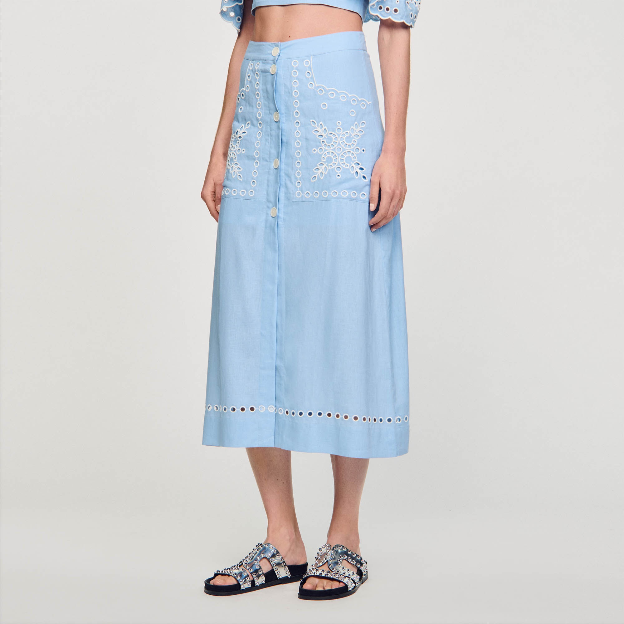 EMBROIDERED MAXI SKIRT - 5