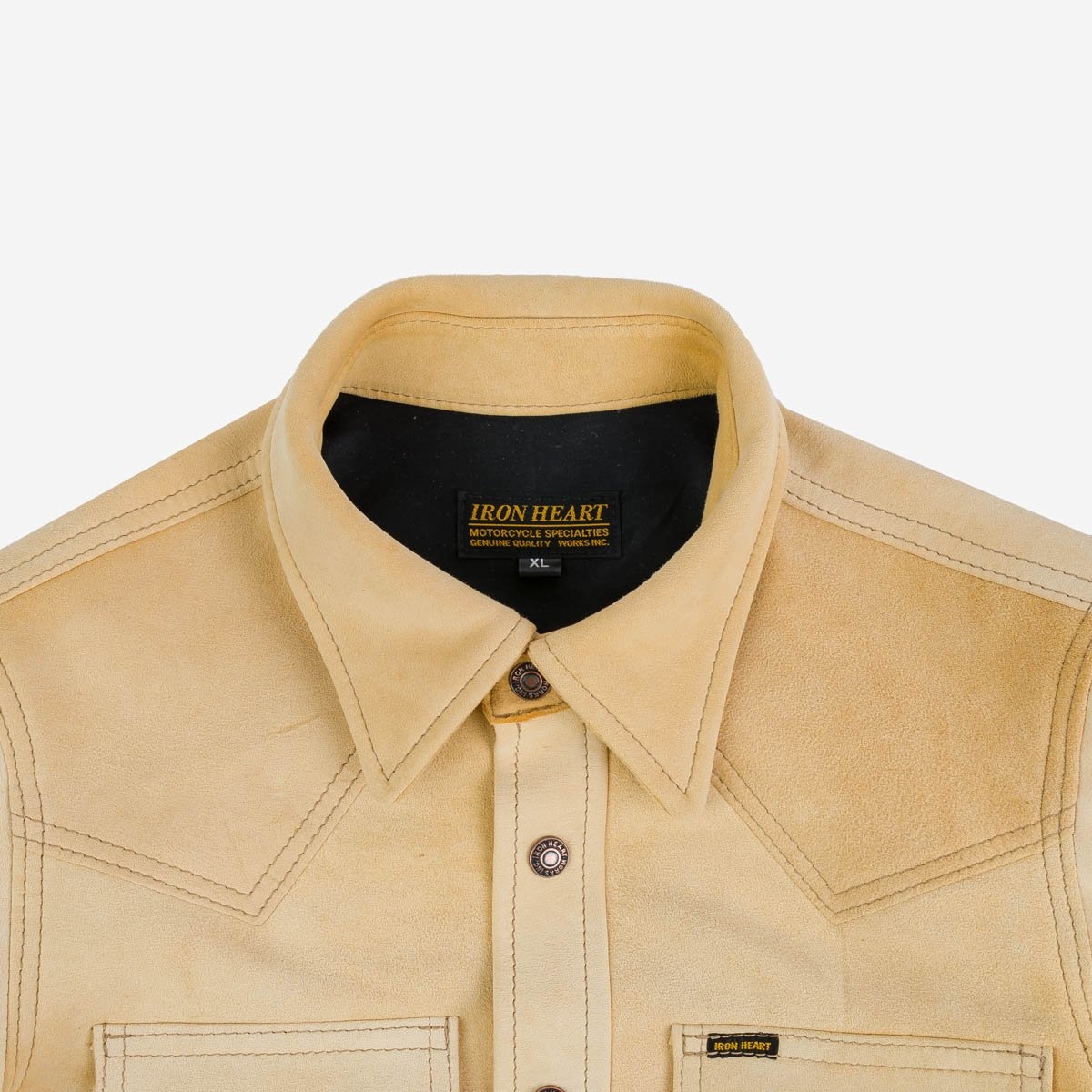 IHSB-BIGBUCK-NAT Deerskin Western Shirt 'The Big Buck' - Natural - 7