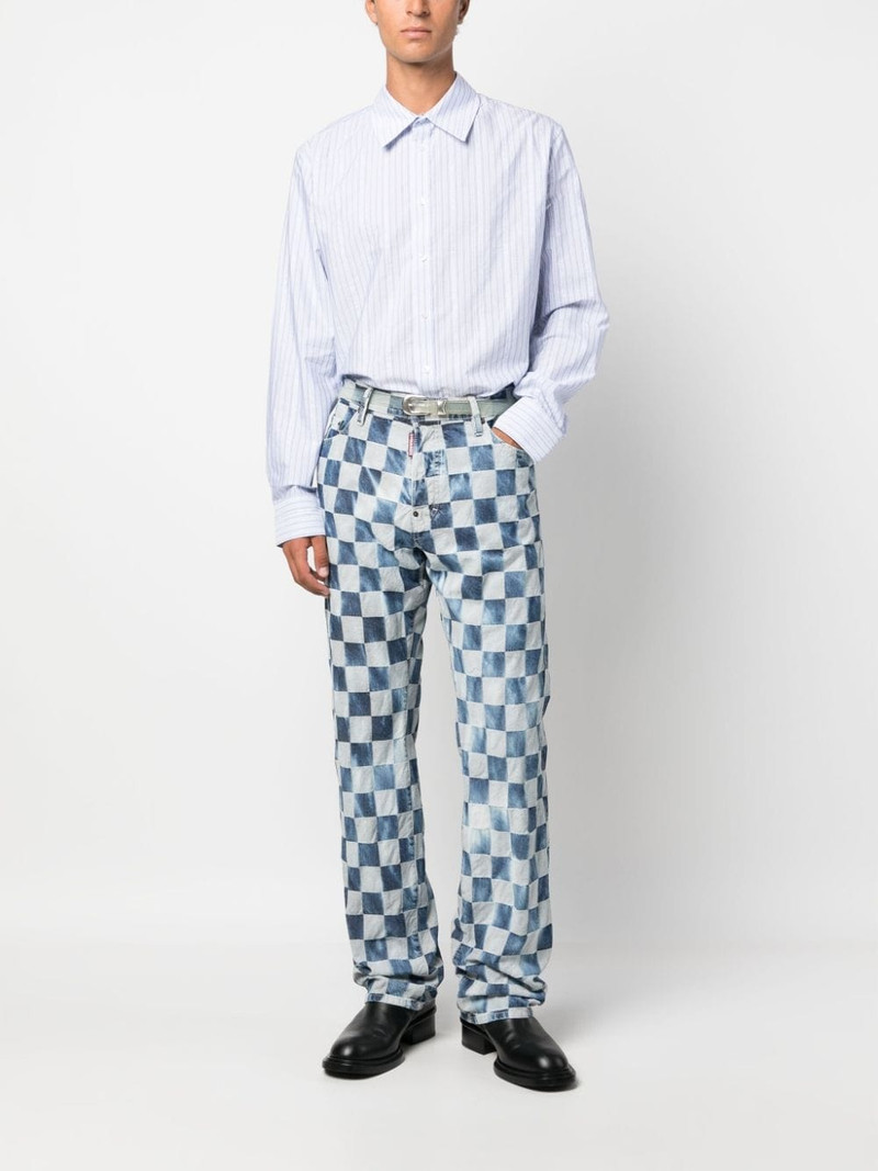 Martine Rose striped logo-print cotton shirt outlook