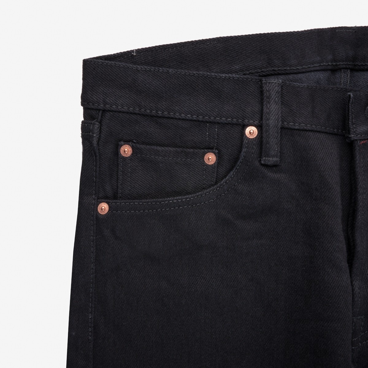 IH-555-SST-BLK 21oz Shinayaka Selvedge Denim Super Slim Cut Jeans - Black - 5