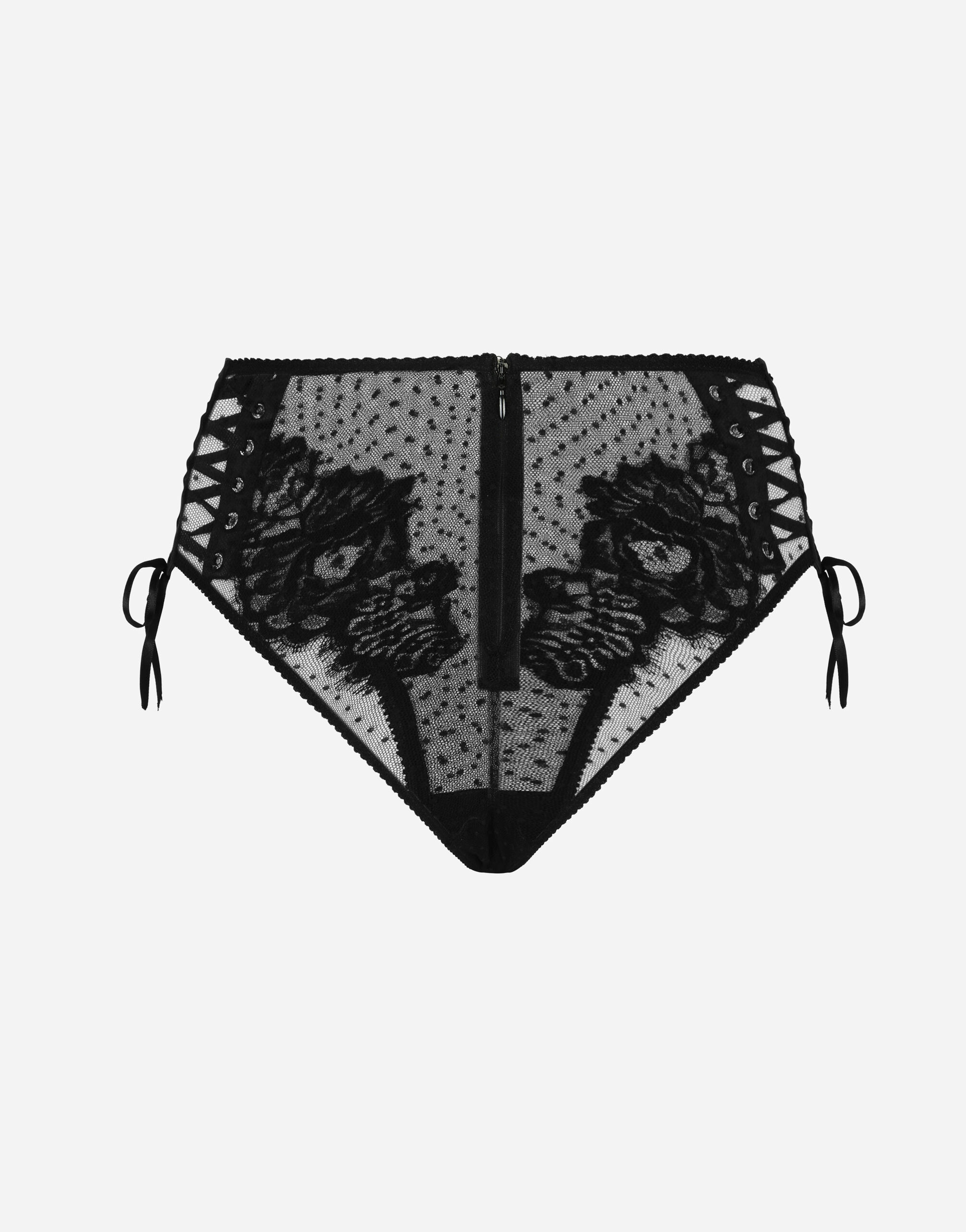 High-waisted lace briefs - 2