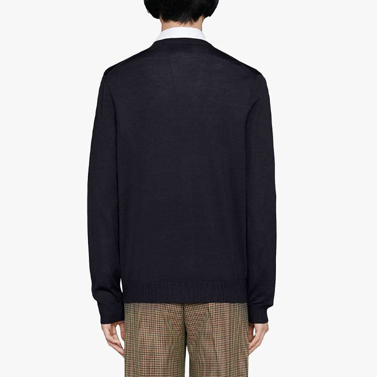 Gucci Jacquard-Motif V-neck Jumper 'Blue' 597739-XKA4I-4206 - 4
