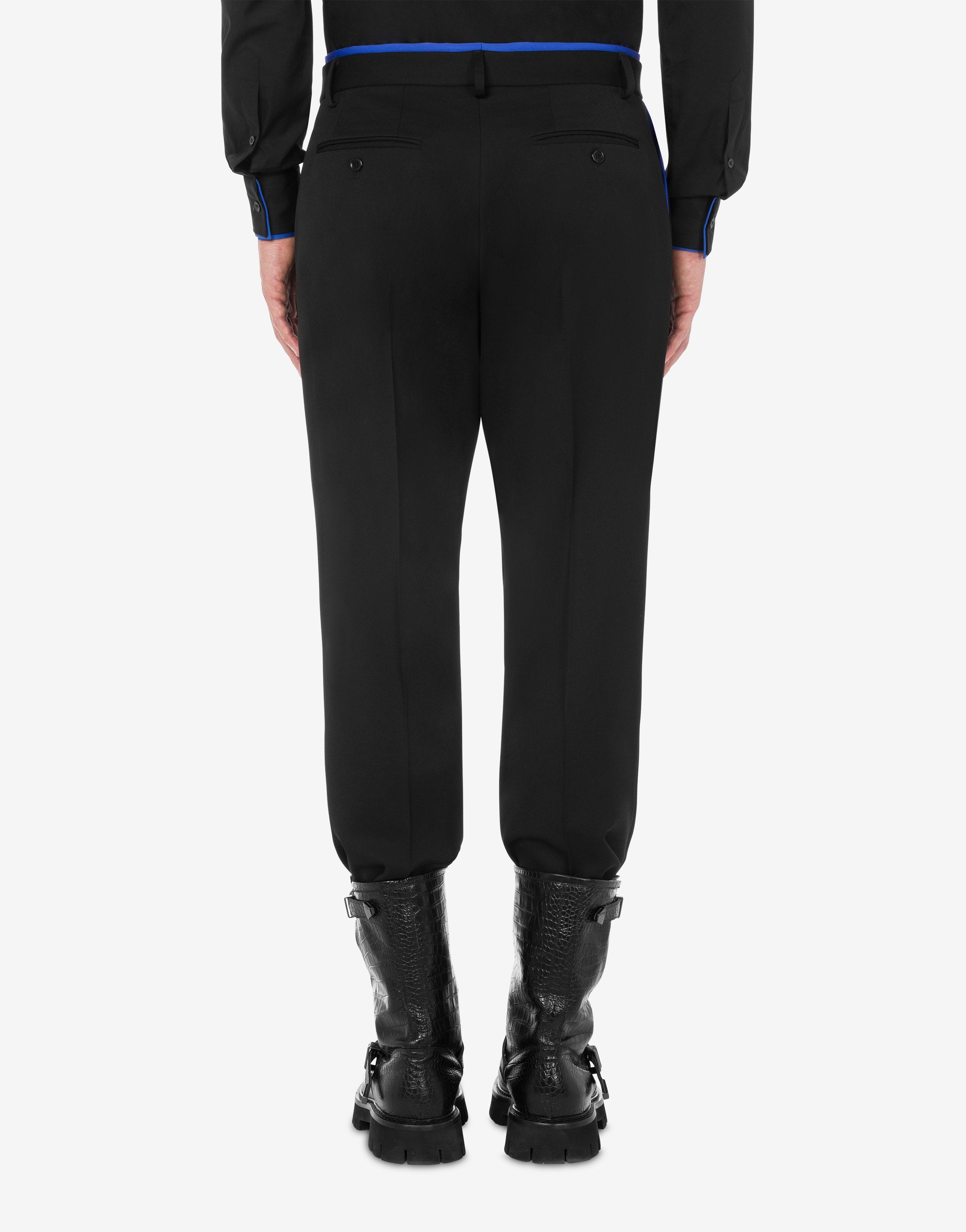 CONTRASTING LAYERS GABARDINE TROUSERS - 3