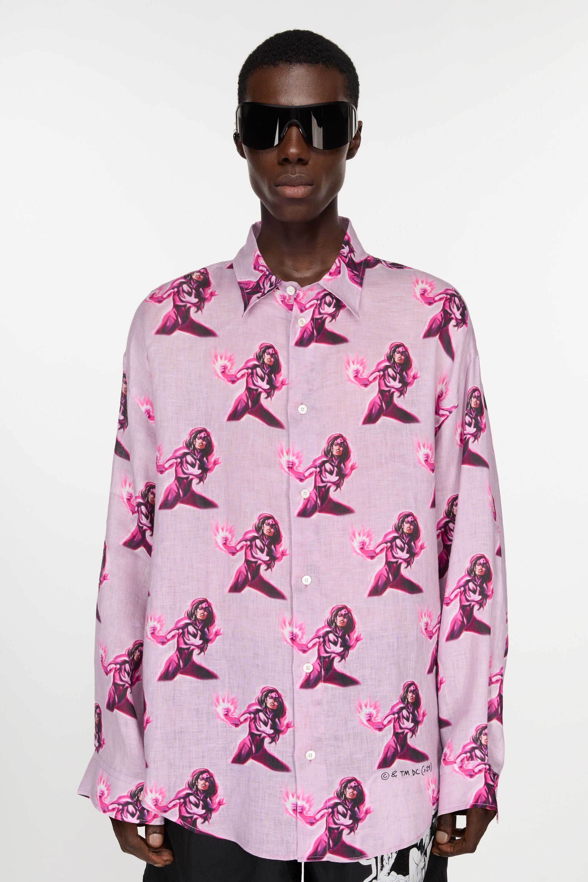 Button-up shirt printed - Pink - 2