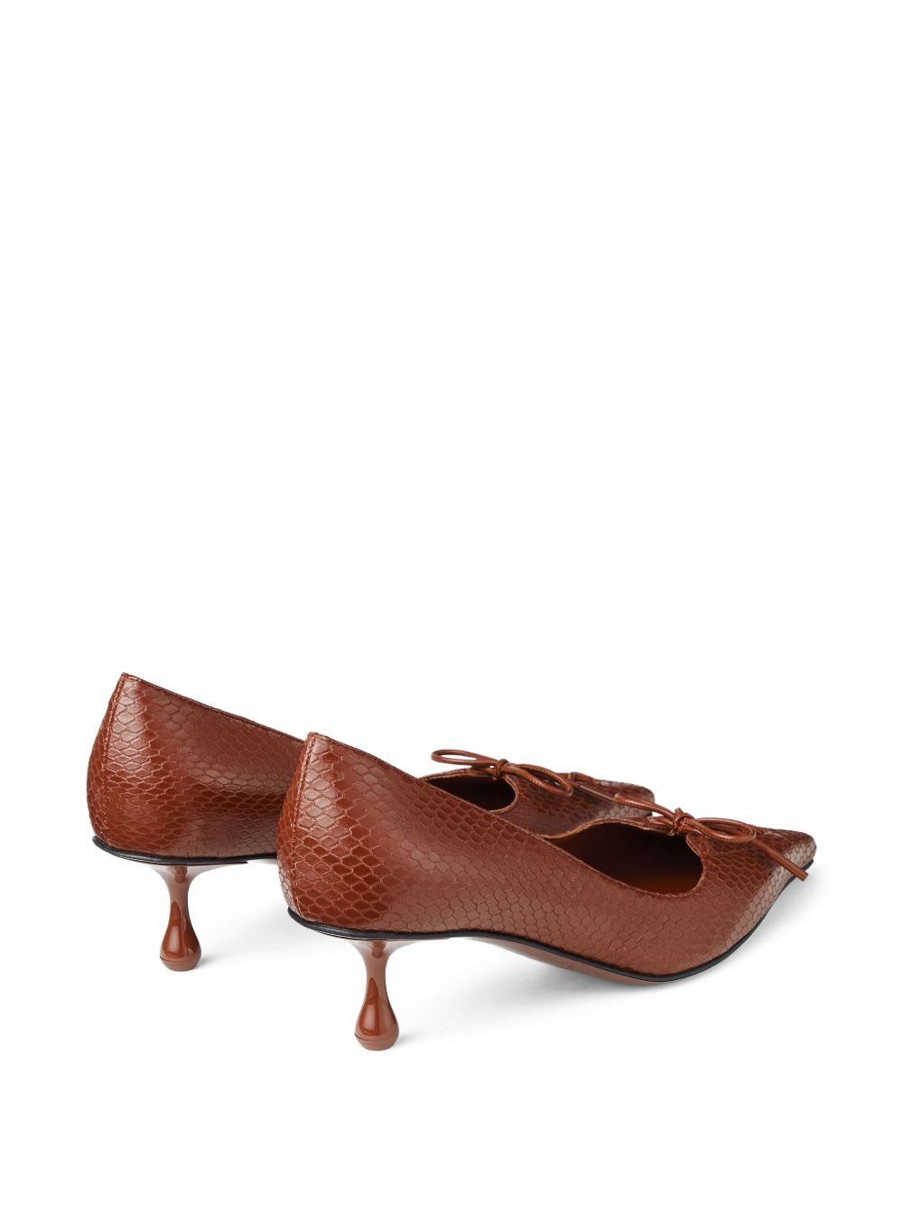 50mm Scarlett lace-up snakeskin-effect pumps - 3