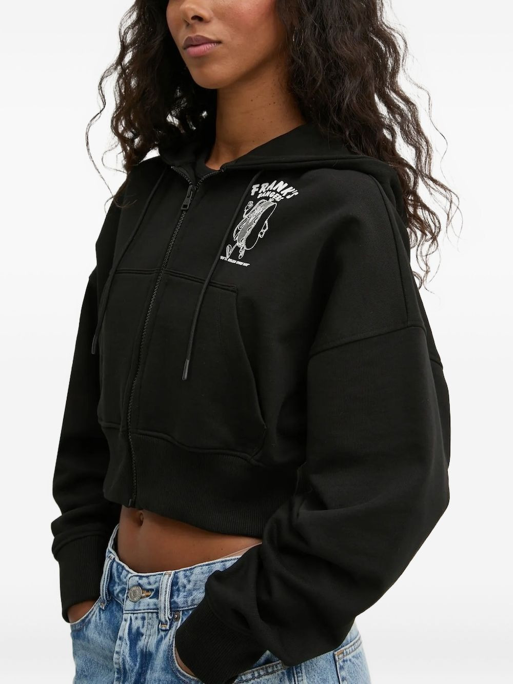 graphic-print zip-up top - 3