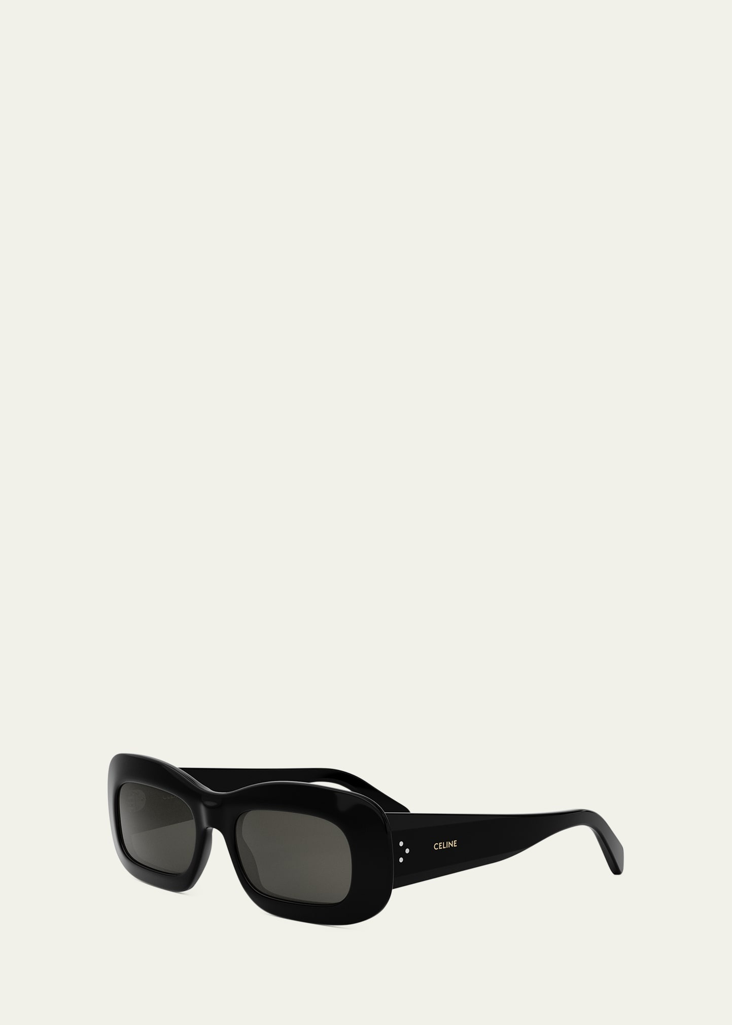Bold 3 Dots Acetate Rectangle Sunglasses - 2
