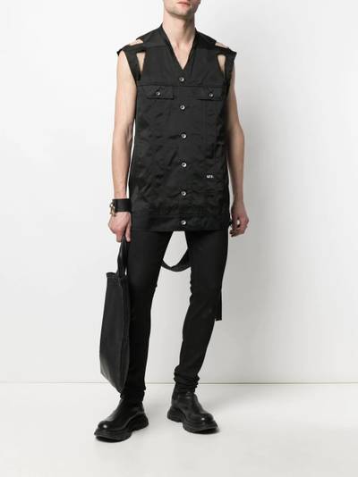 Rick Owens DRKSHDW cut-out detail denim gilet outlook