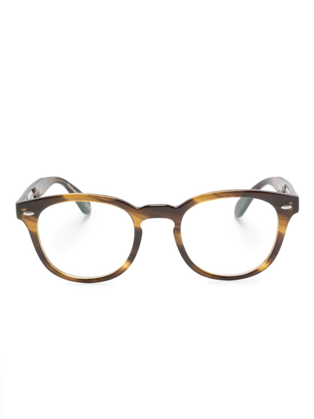 tonal-design round-frame glasses - 1