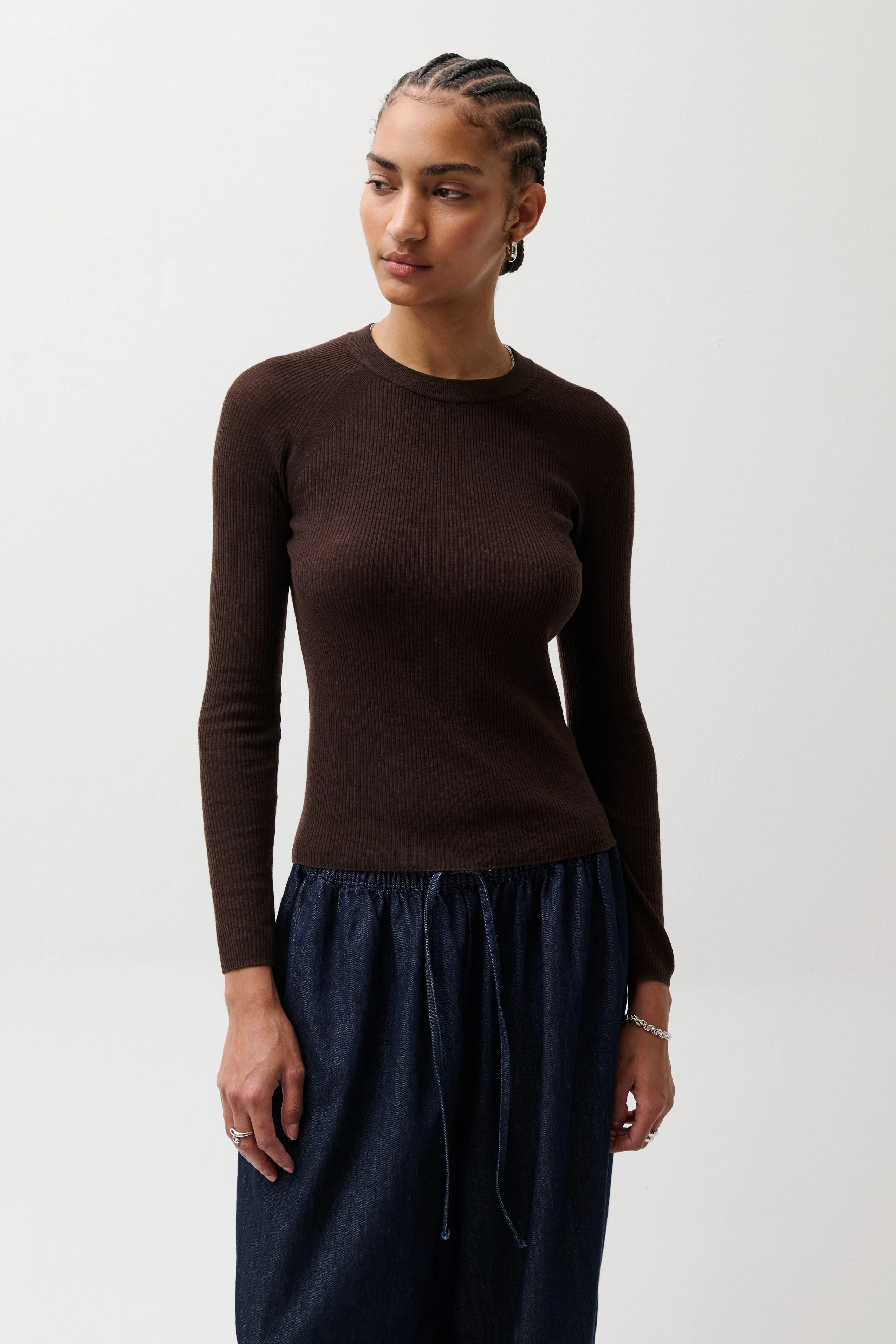 JUNO FEATHERWEIGHT SWEATER - MOCHA - 1