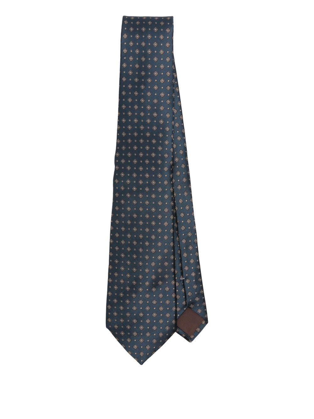 geometric-pattern silk tie - 1