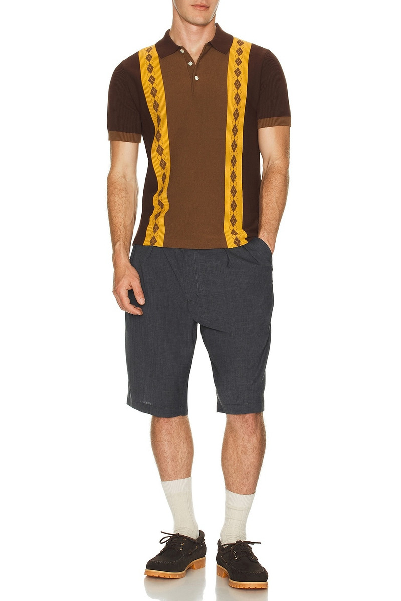 BEAMS PLUS Knit Polo Stripe Argyle outlook