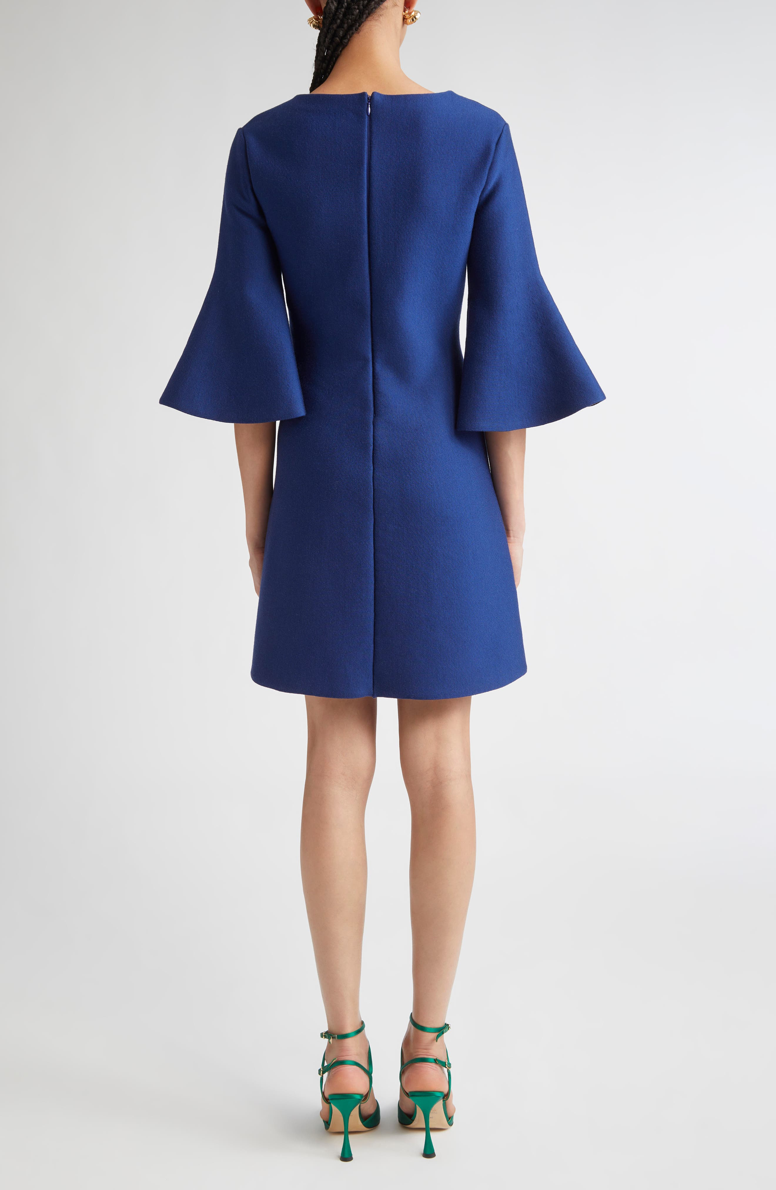 Carolina Herrera Floral Jacquard A-Line Dress in Dark Navy Multi at Nordstrom - 2