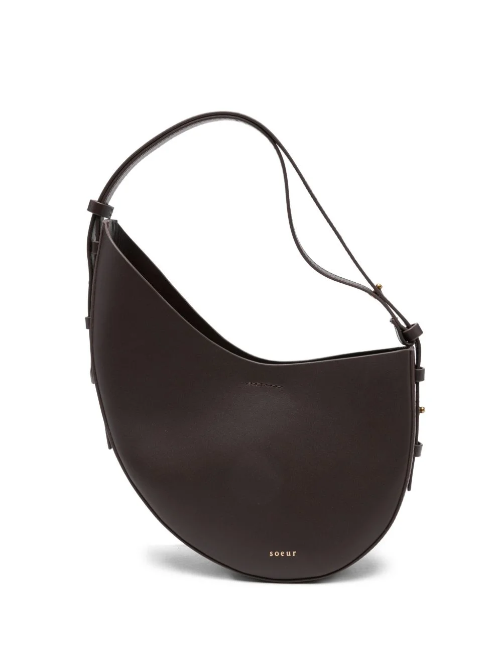 crescent-shape leather shoulder bag - 1