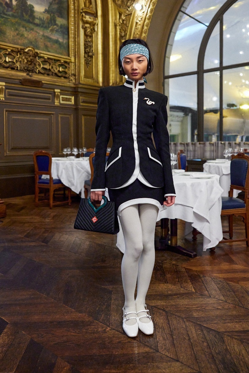 Black Curved Tailored Jacket - 6