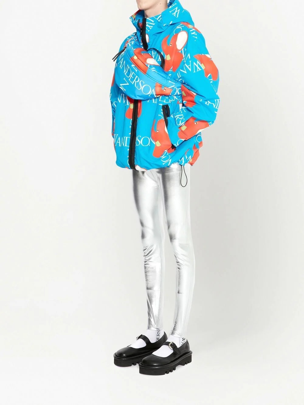 logo-print hooded jacket - 3