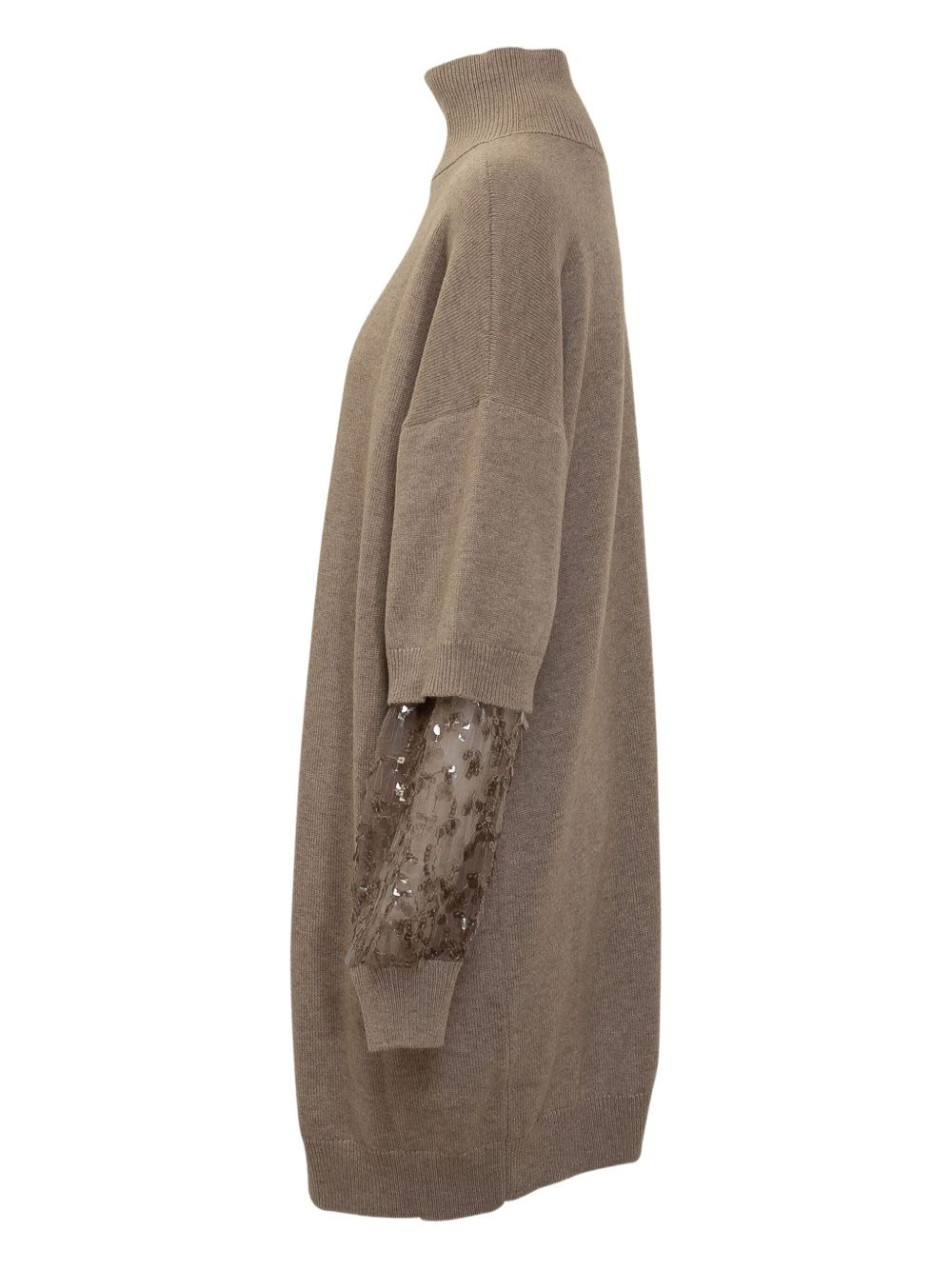 turtleneck sleeve-inserts day dress - 3