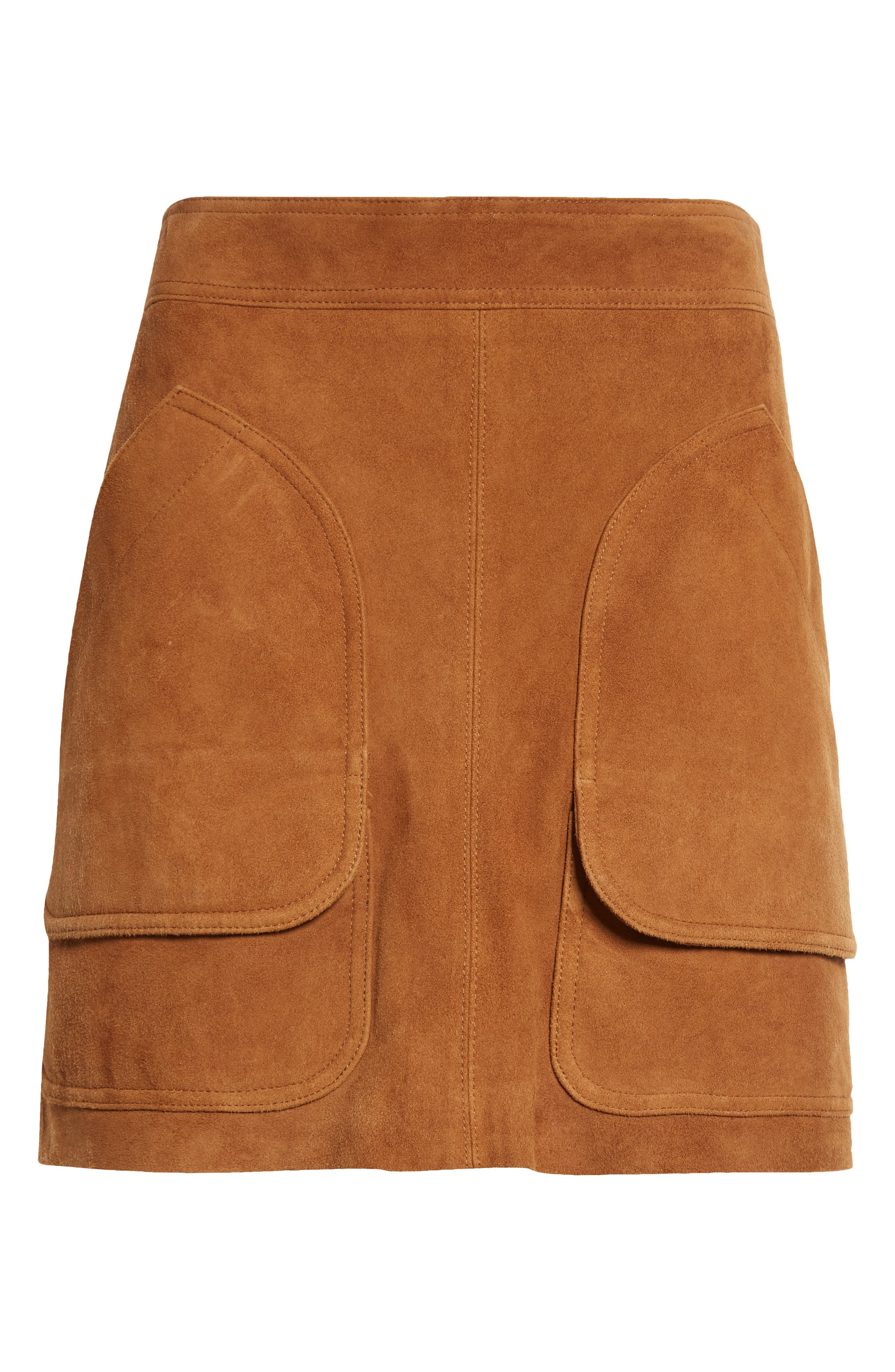 Veronica Beard Norwood Suede Miniskirt in Whisky at Nordstrom - 6