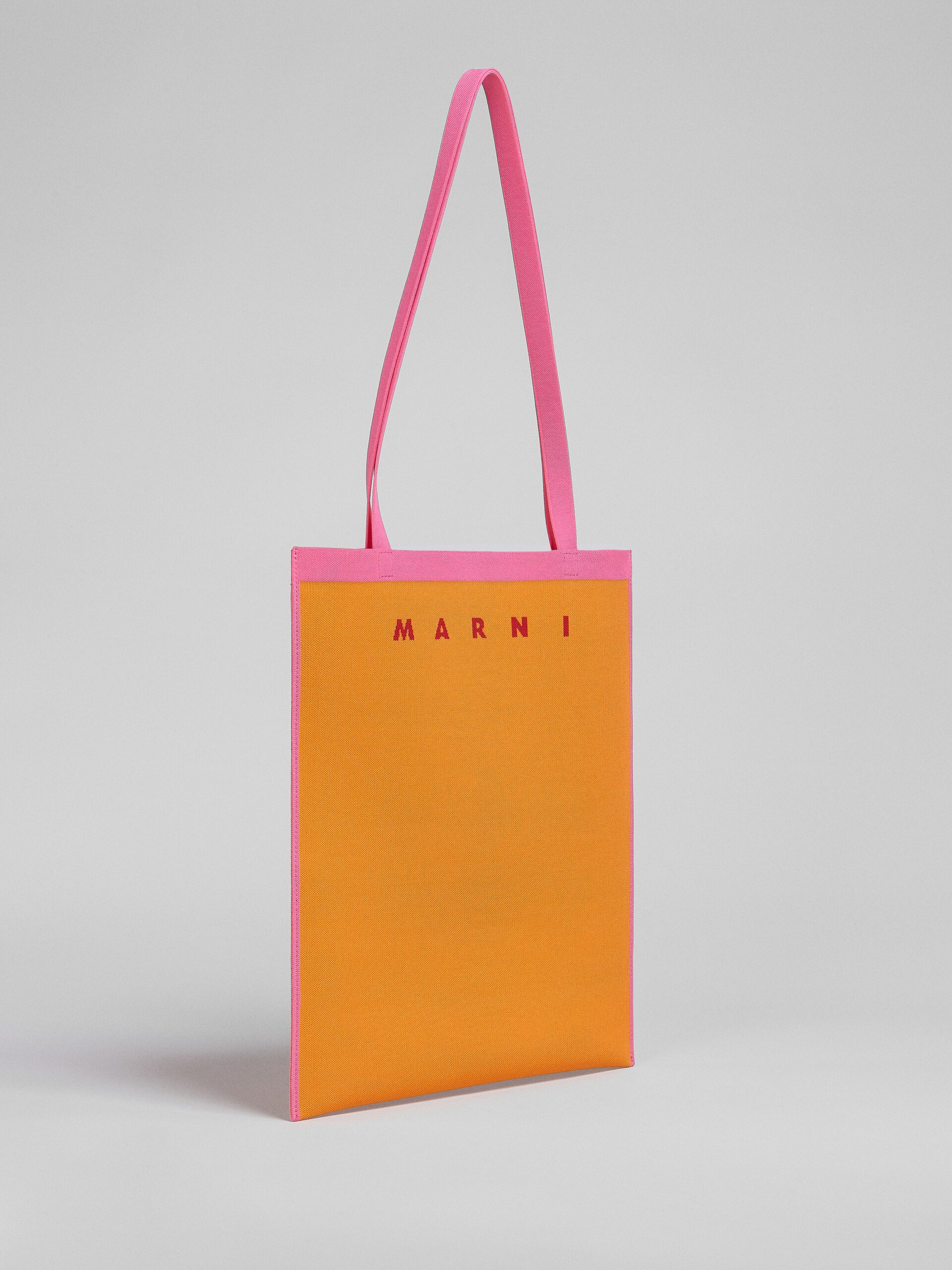 ORANGE AND PINK JACQUARD BAG - 5