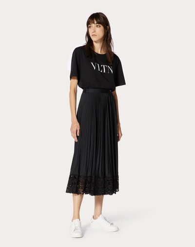 Valentino Jersey and Heavy Lace Pleated Skirt outlook